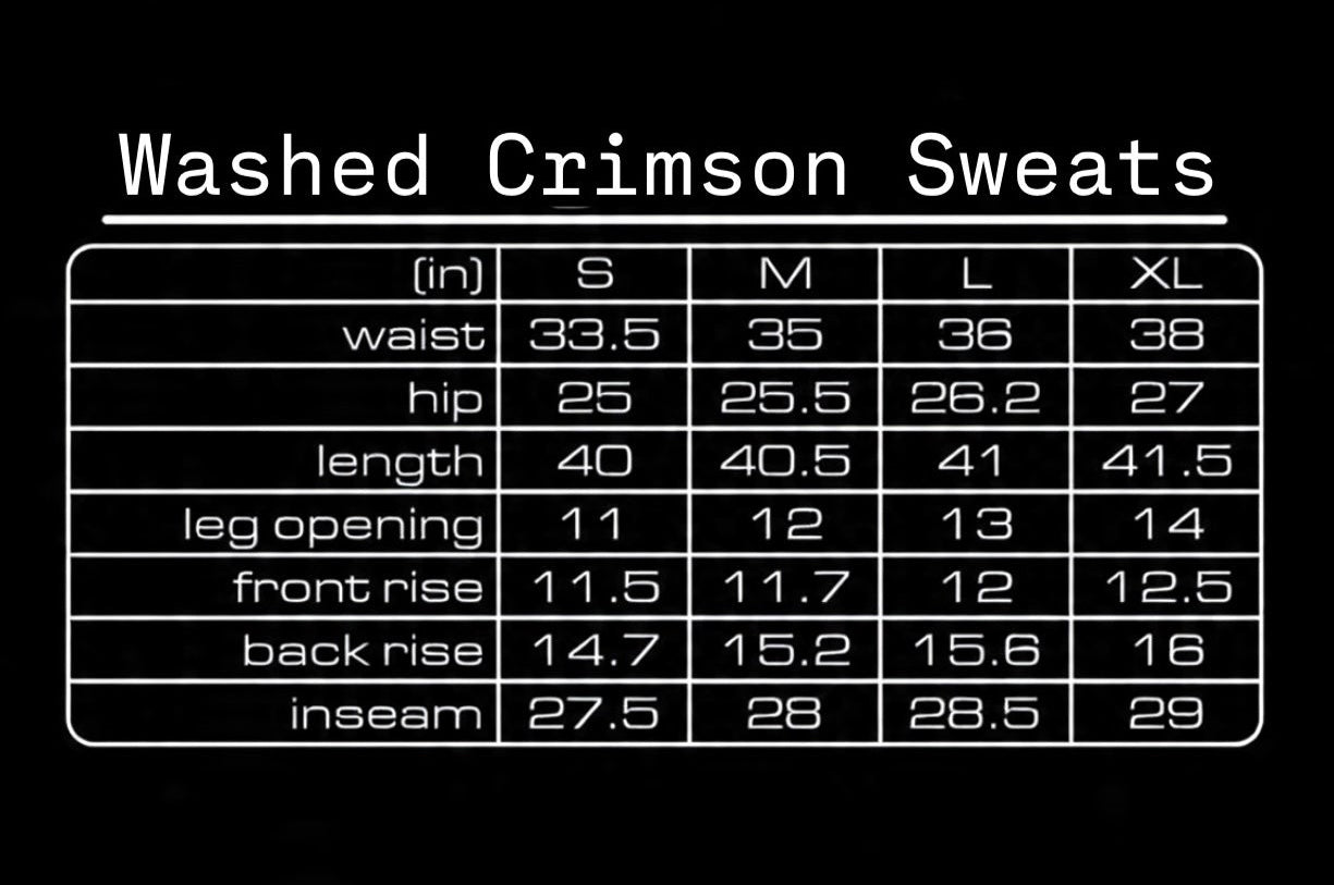 CRIMSON SCRIPT SWEATS